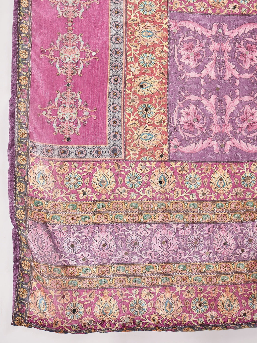 Lavender Pure Silk Yoke Neck Kurta Set — full length casual look — Lavender — Banwaree