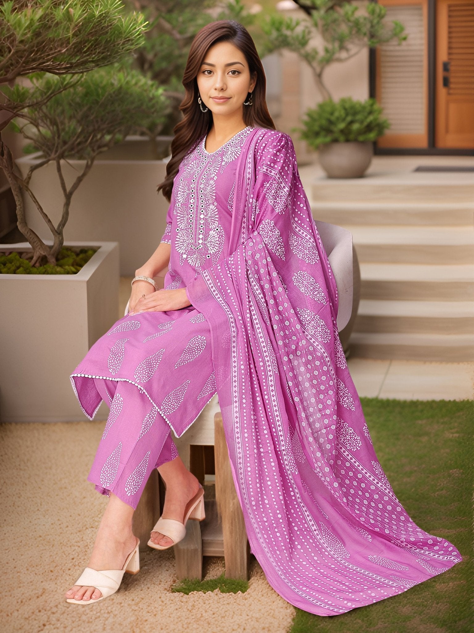 Pink Pure Cotton Kurta Set — casual styling — summer pure cotton — Banwaree 3