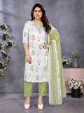 Green Straight Kurta Set — front view — pure cotton ethnic wear women
