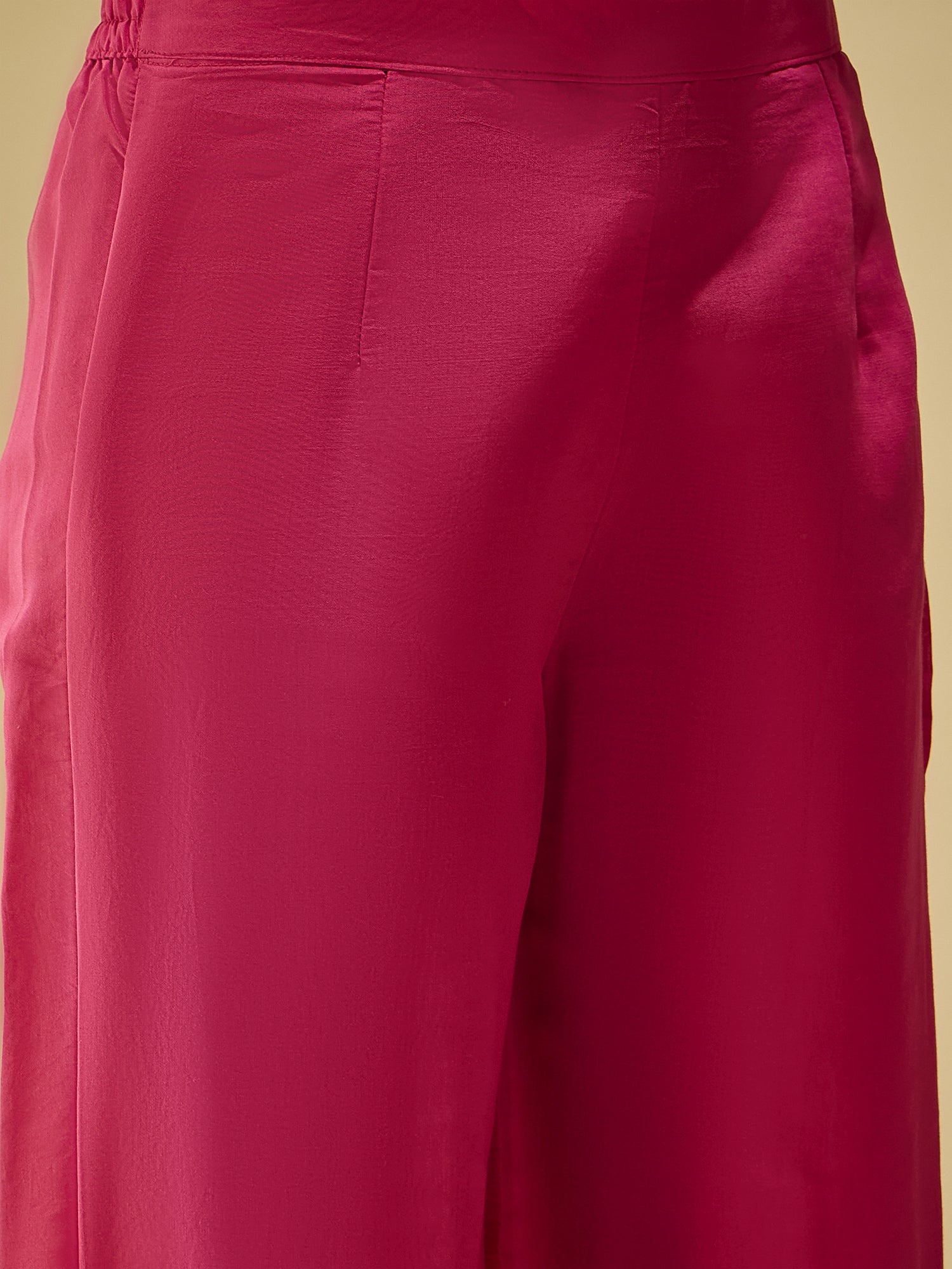 Pink Silk Blend Embroidered Kurta Set — dupatta close up — Pink Silk Blend — Banwaree