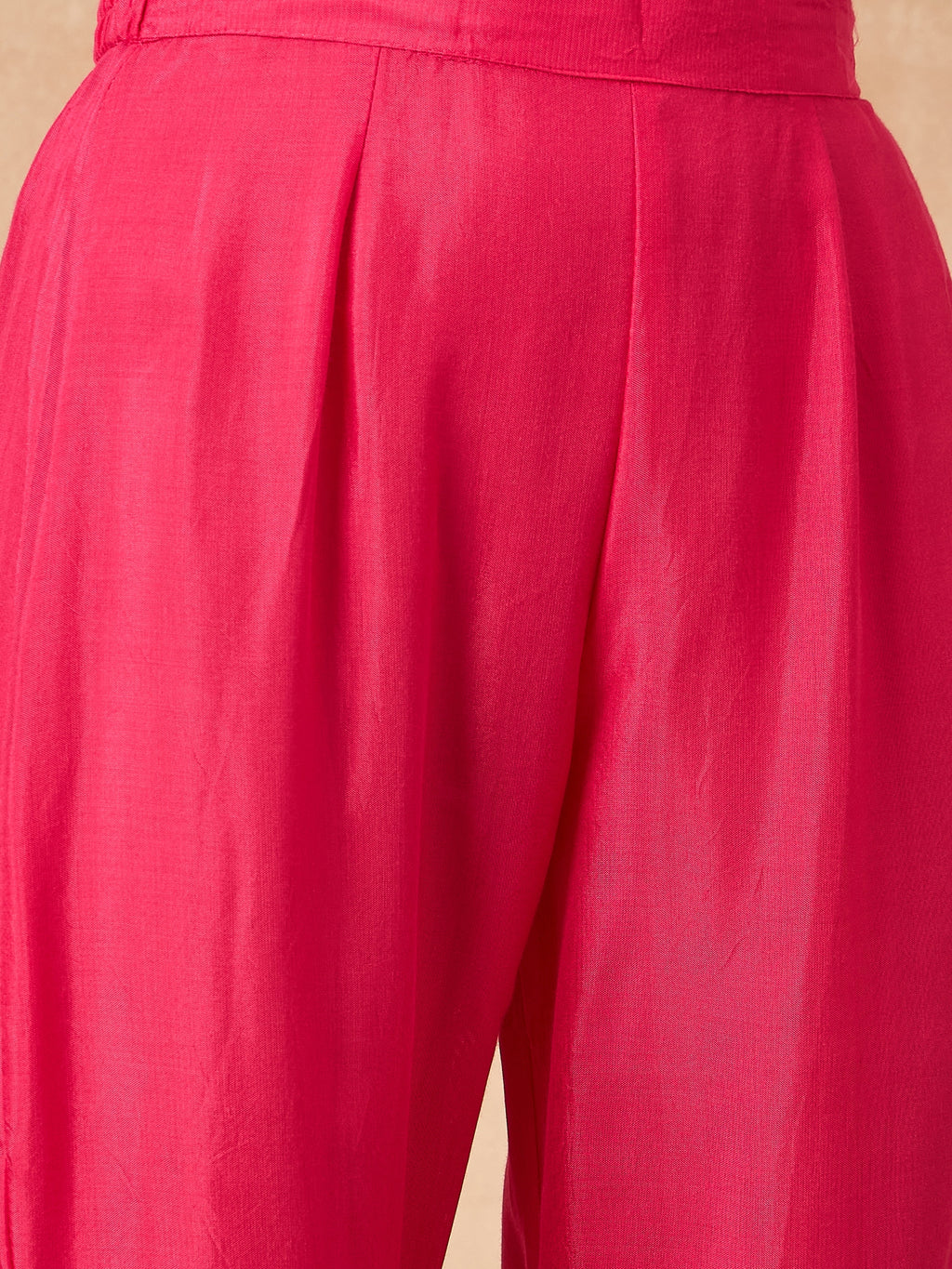 Pink Pure Silk Printed Kurta Set — dupatta close up — Pink Pure Silk — Banwaree