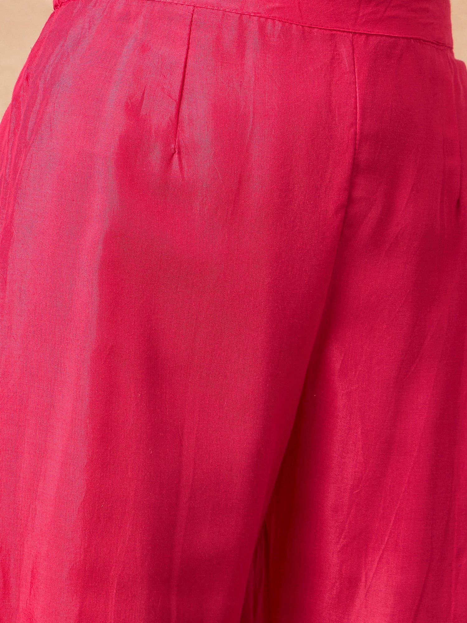 Pink Printed Pure Silk Kurta Set — dupatta close up — Pink Pure Silk — Banwaree