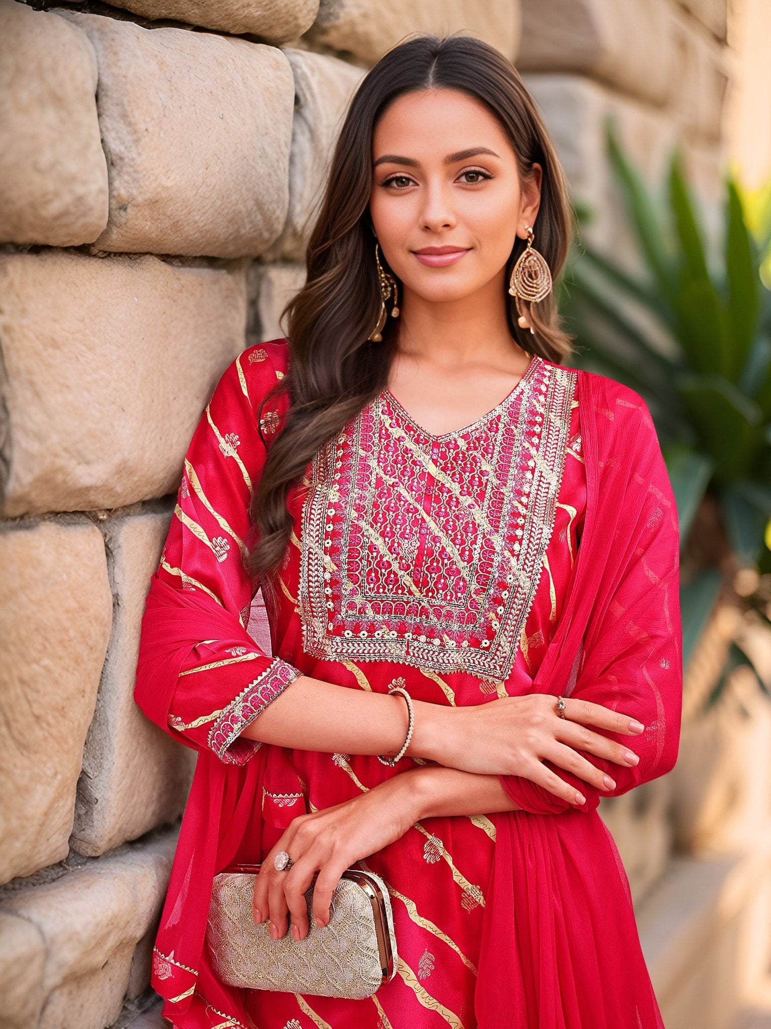 Pink Pure Cotton Kurta Set — dupatta close up — Pink Pure Cotton — Banwaree 2