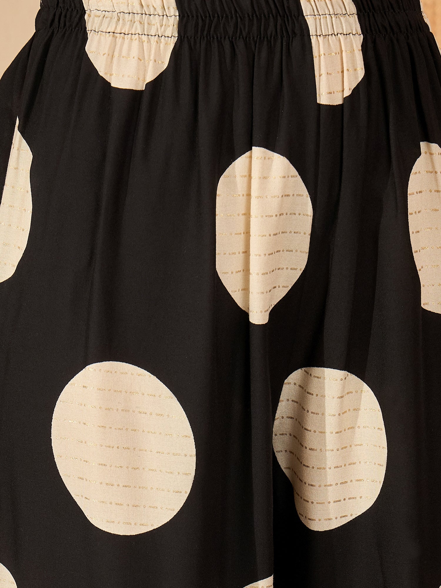 Black Pure Cotton Kurta Set with Printed Dupatta — dupatta close up — Black Pure Cotton — Banwaree