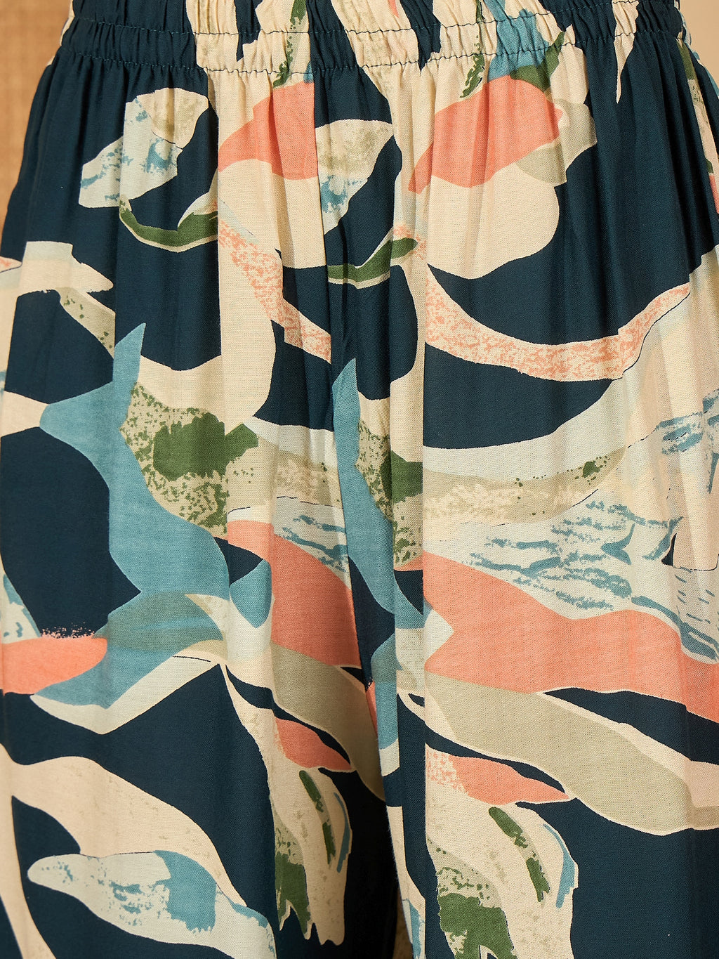 Blue Pure Cotton Festive Kurta Set — dupatta close up — Blue Pure Cotton — Banwaree