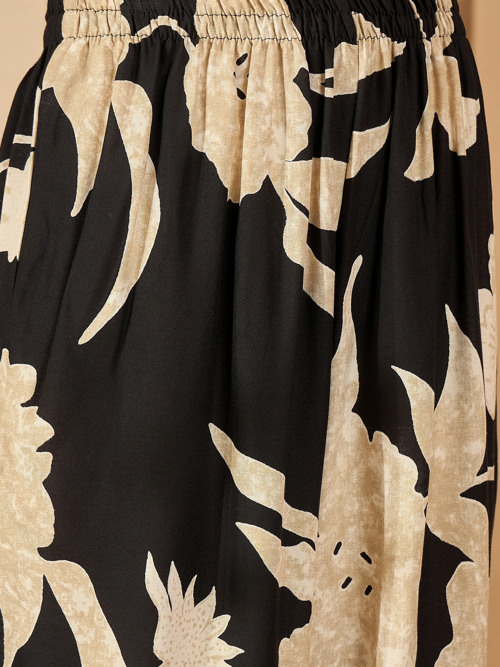 Black Printed Kurta Set — dupatta close up — Black Pure Cotton — Banwaree