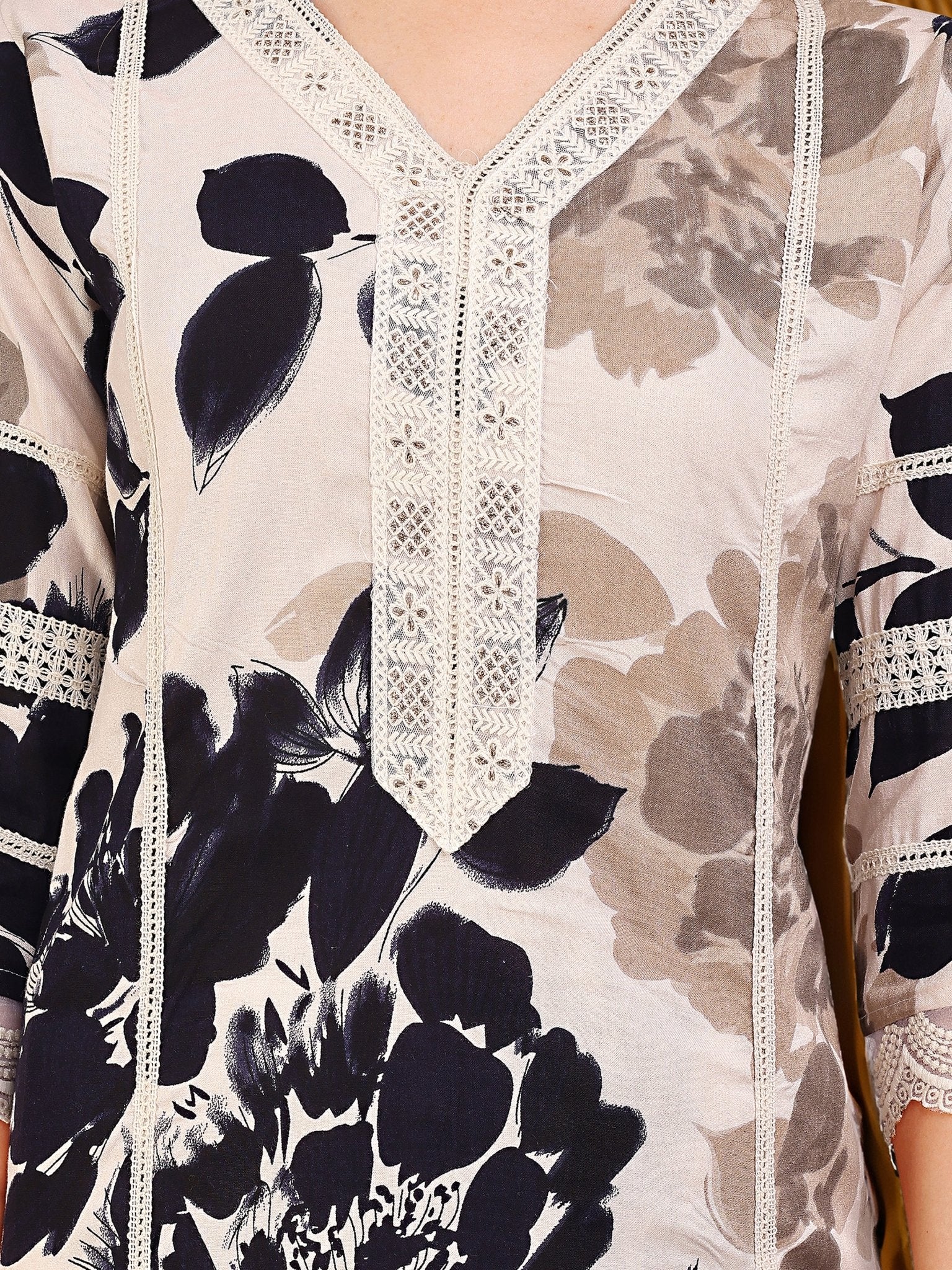 White Pure Cotton Kurta Set — fabric detail — White comfortable pure cotton