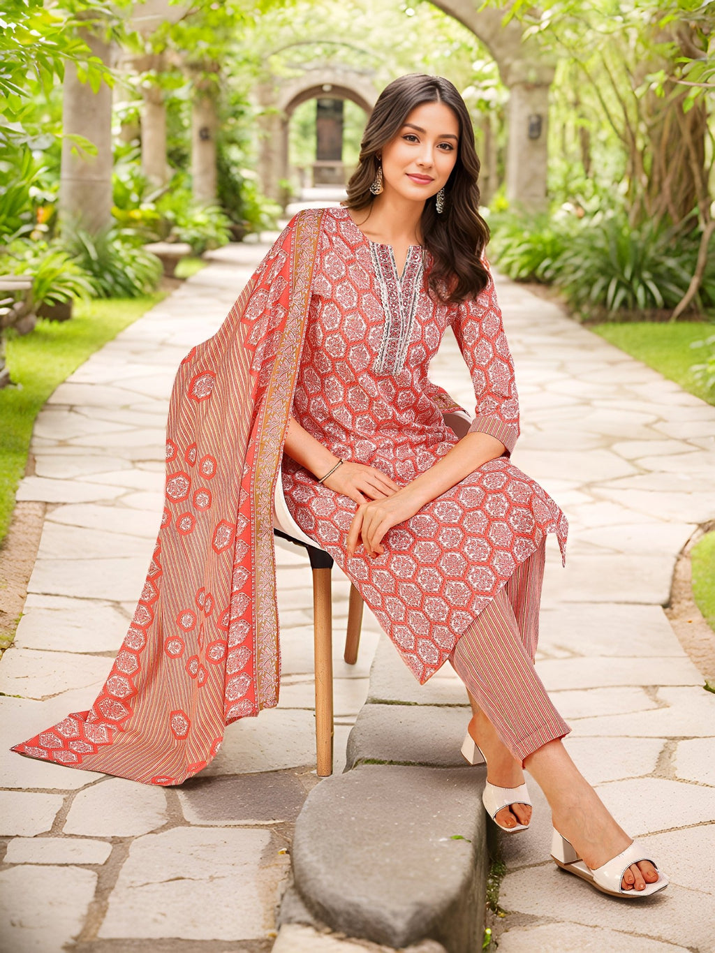 Pink Indian Kurta Set — casual styling — casual cotton blend — Banwaree