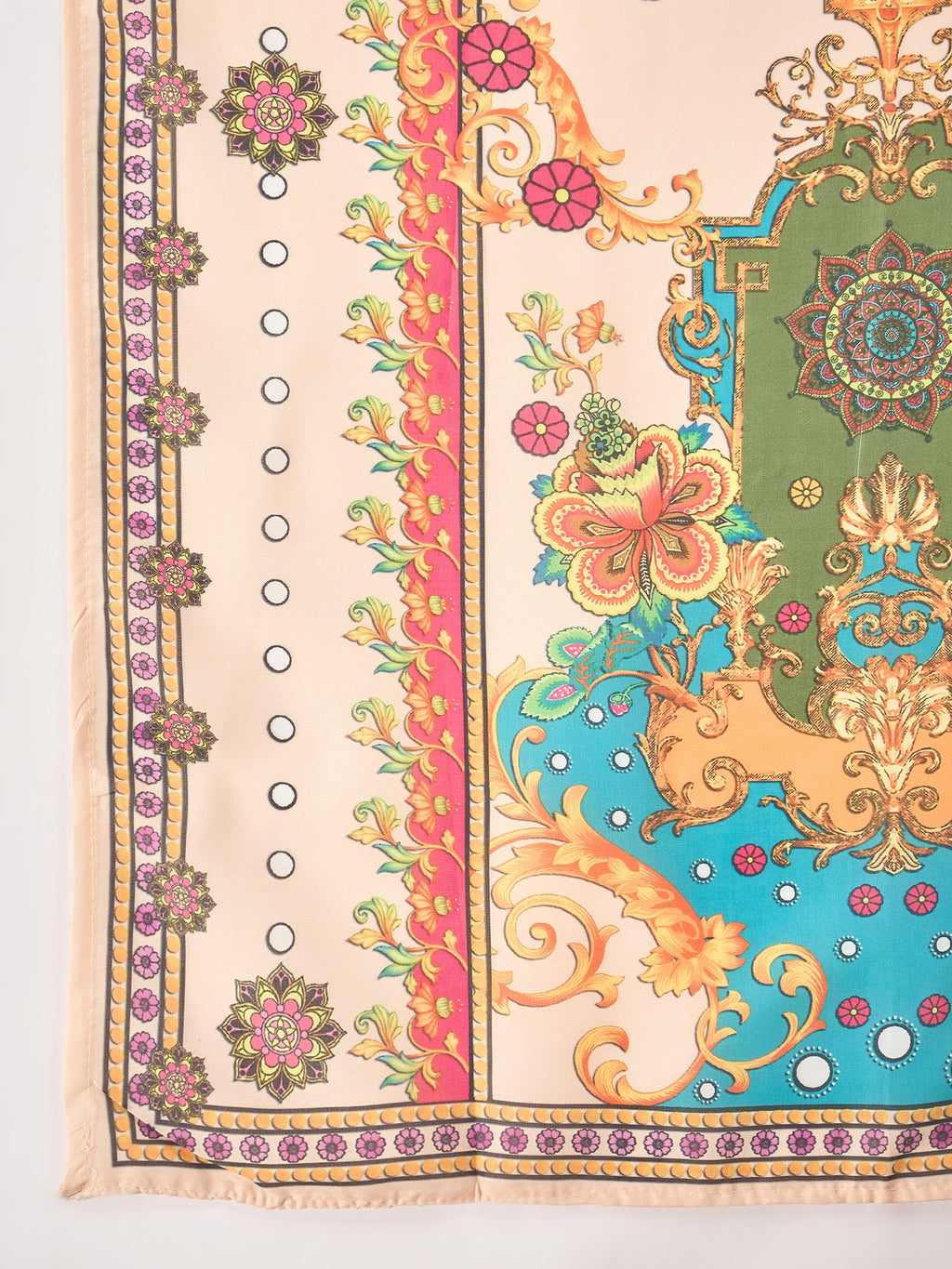 Beige Silk Blend Yoke Kurta Set — full length casual look — Beige — Banwaree