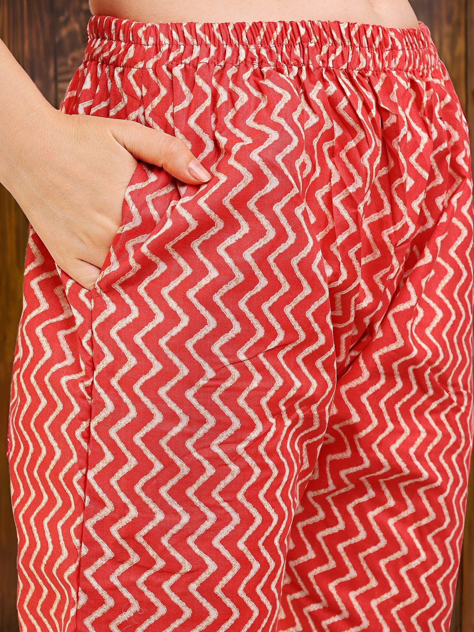 Printed Pink Cotton Blend Kurta Set — complete 3-piece set — Pink Cotton Blend 2