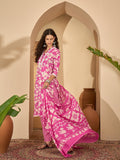 Pink Cotton Blend Kurta Set — front view — pure cotton ethnic wear women 2