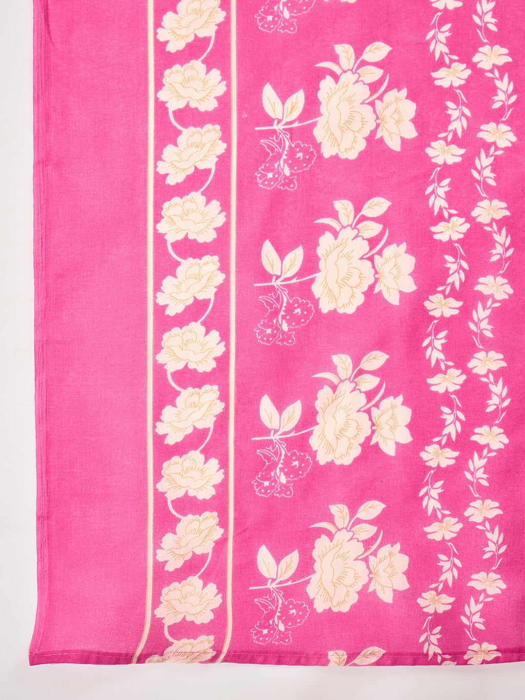 Pink Cotton Blend Kurta Set — full length casual look — Pink — Banwaree