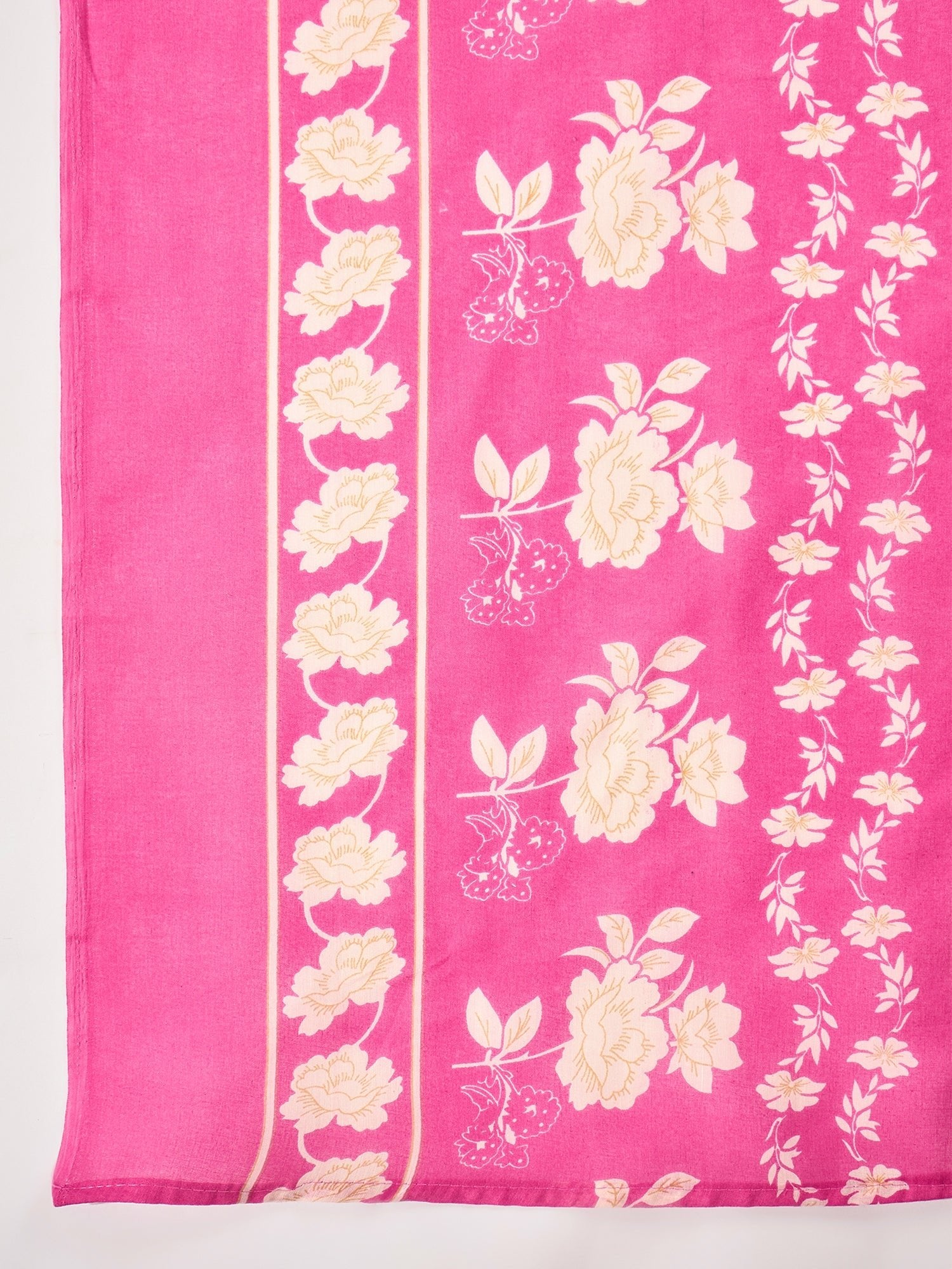 Pink Cotton Blend Kurta Set — full length casual look — Pink — Banwaree