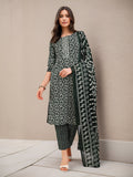 Green Printed Cotton Blend Kurta Set — front view — pure cotton ethnic wear women