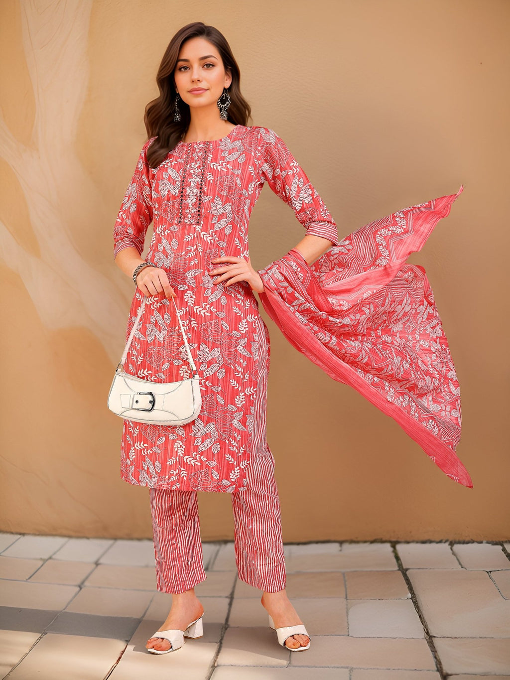 Pink Cotton Blend Kurta Set — casual styling — casual cotton blend — Banwaree
