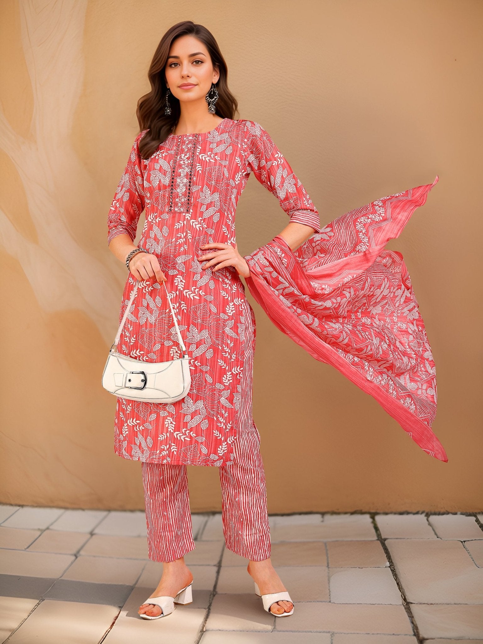 Pink Cotton Blend Kurta Set — casual styling — casual cotton blend — Banwaree