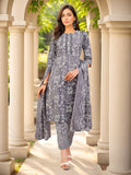 Grey Indian Kurta Set — front view — pure cotton ethnic wear women