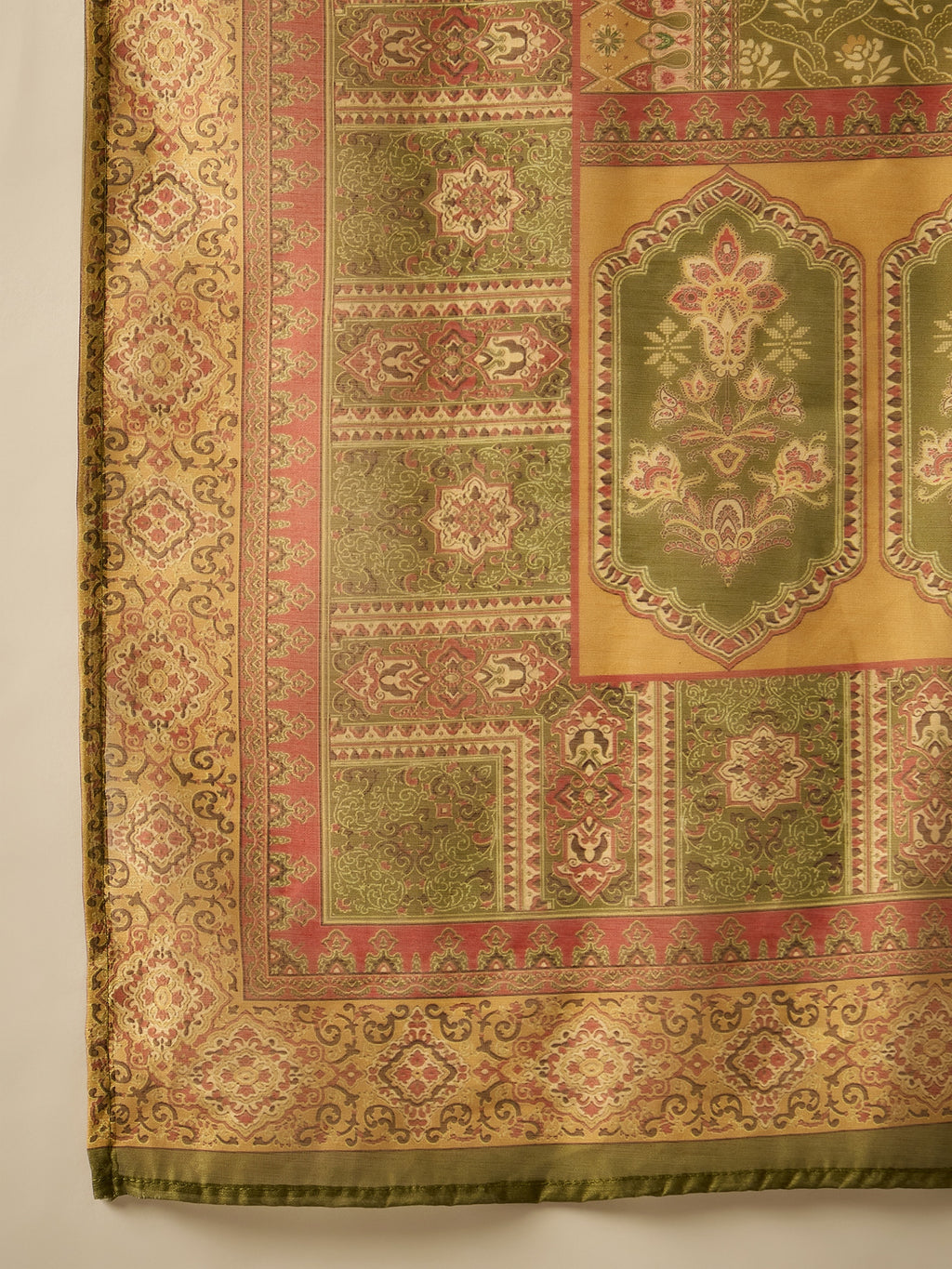 Mustard Cotton Blend Printed Kurta Set — full length festive look — Mustard — Banwaree